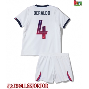 Paris Saint-Germain Lucas Beraldo #4 Borta Kläder Barn 2026-27 Kortärmad (+ Korta byxor)